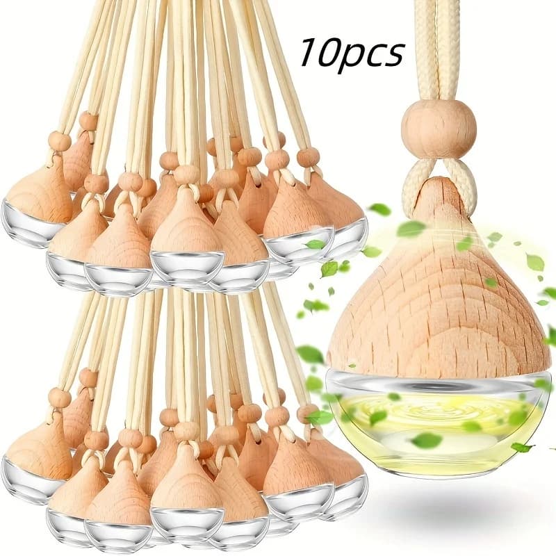 Confezione da 10 Bottiglie in Vetro Riutilizzabili da 0,2 oz per Diffusore di Oli Essenziali, Vuote, Senza Prodotti Chimici, con Corda per Appendere, per Deodorante per Ambienti e Decorazione