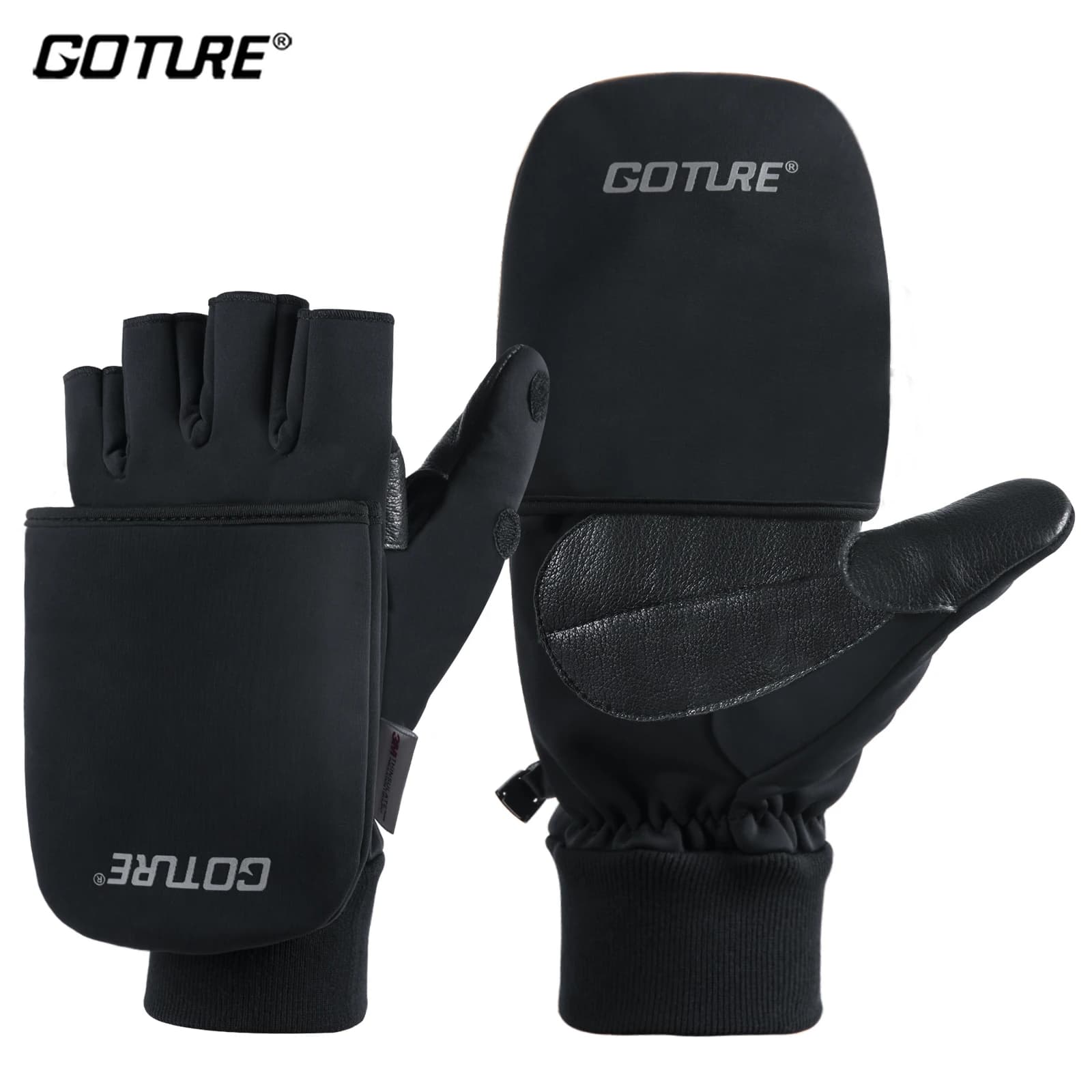 Skirts Winter Fishing Gloves Mid-Length Leather Breathable Waterproof Anti-Slip For Bicycle Racing Accessories