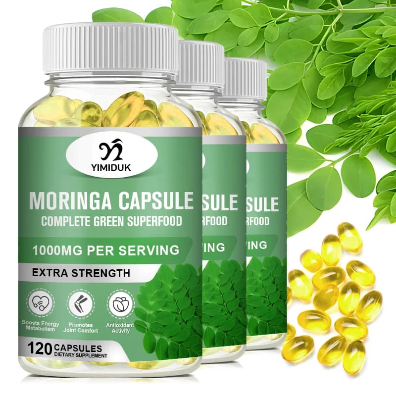 Natural organic Moringa Capsules Supplement composed of vitamin and amino acids Sugar in the blood and lipids Antioxidants
