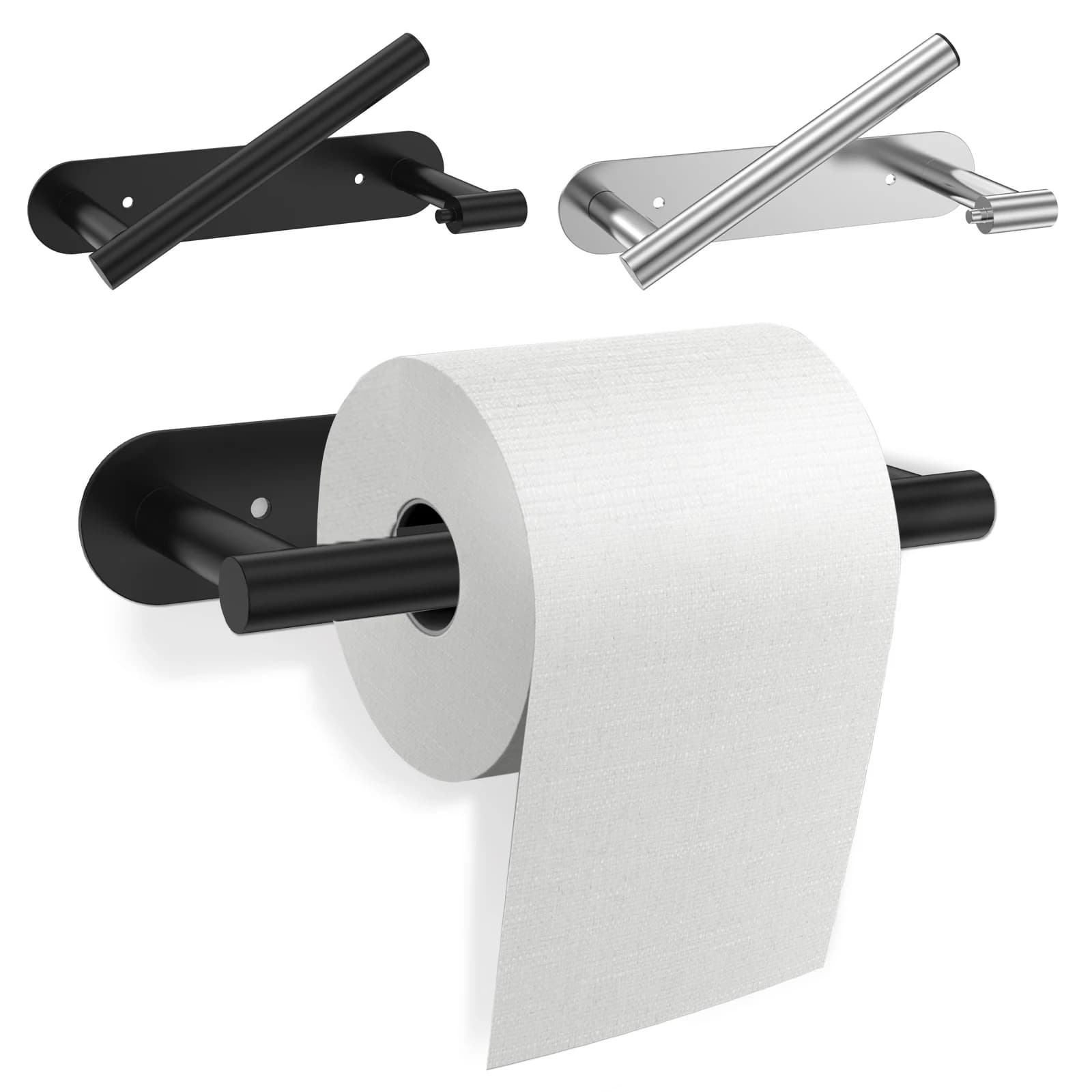Portarotolo girevole in acciaio inossidabile Mensola autoadesiva per rotolo di carta igienica a parete per accessori per il bagno, la cucina di casa