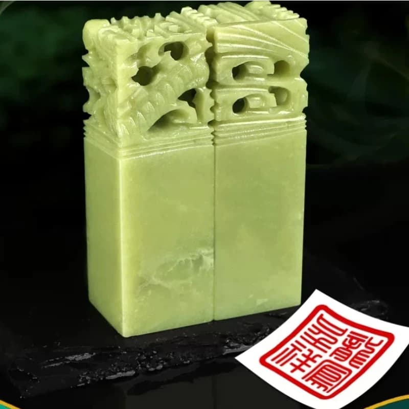 Qingtian Stone Dragon Phoenix Stamp Set Calligraphy Painting Personalized Signature Seal Small Script Works Private Stamp Sellos