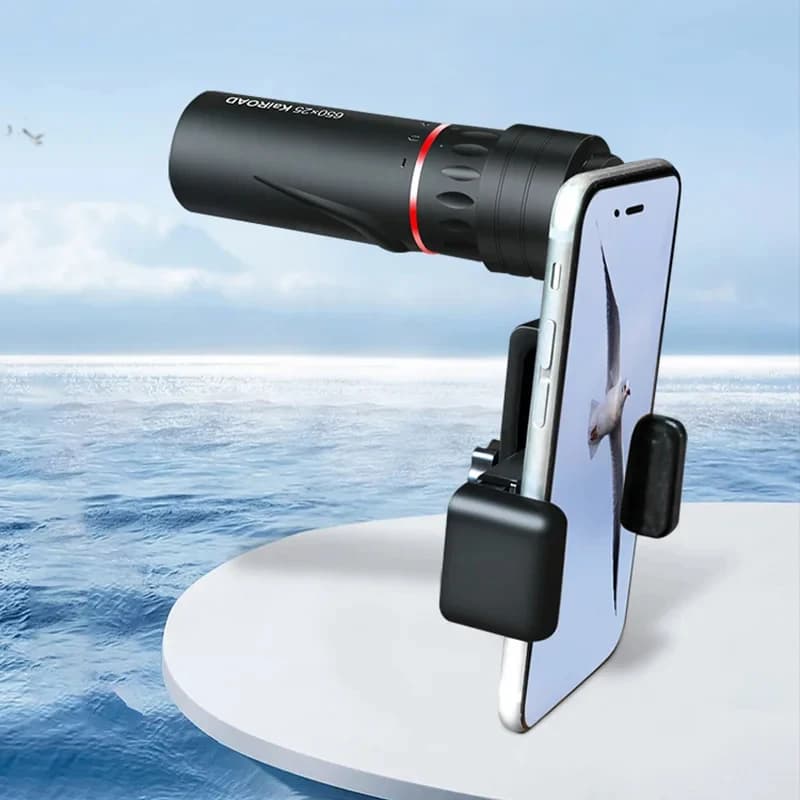 Telescopio Monoculare HD 2000x24 Mini Portatile con Supporto per Telefono Cellulare, per Campeggio, Caccia e Birdwatching