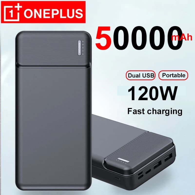 OnePlus 50000mAh Power Bank Portable Charger External Battery PoverBank Powerbank High Capacity Fast Charging for iPhone Samsung