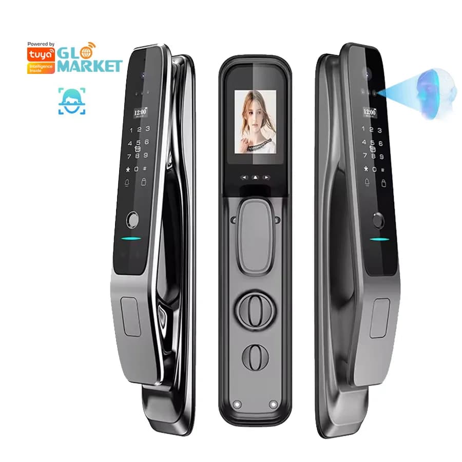 Glomarket Tuya Smart Door Lock con fotocamera Produttori Prezzi Sicurezza Impronta digitale biometrica Smart Lock completamente automatico