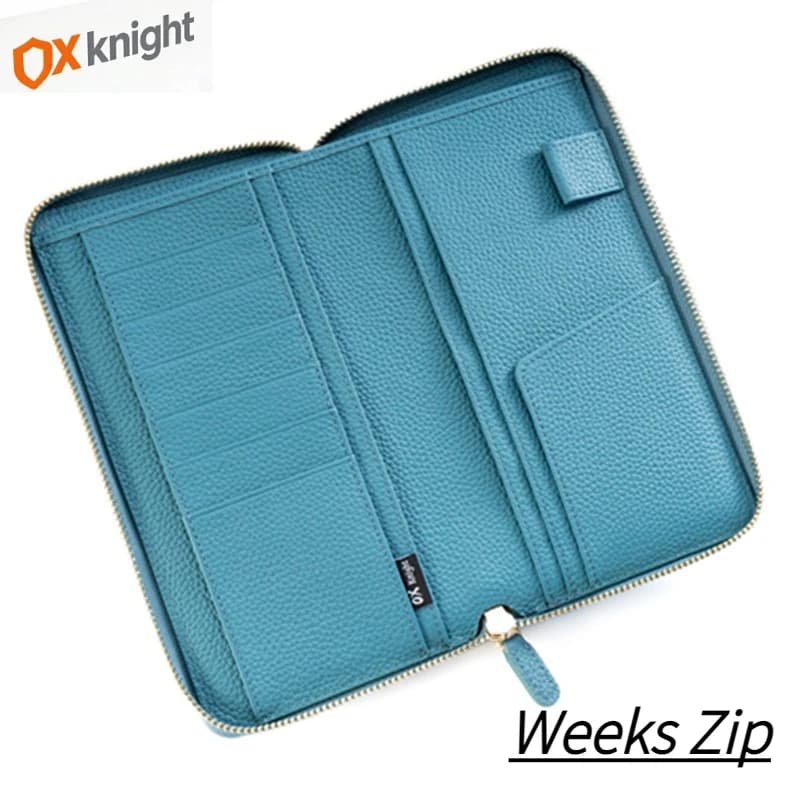 OX KNIGHT Weeks Zip Cover Taccuini e Agende in Vera Pelle Bovina Martellata per Planner, Blocco Note Vintage, Diario, Articoli di Cancelleria