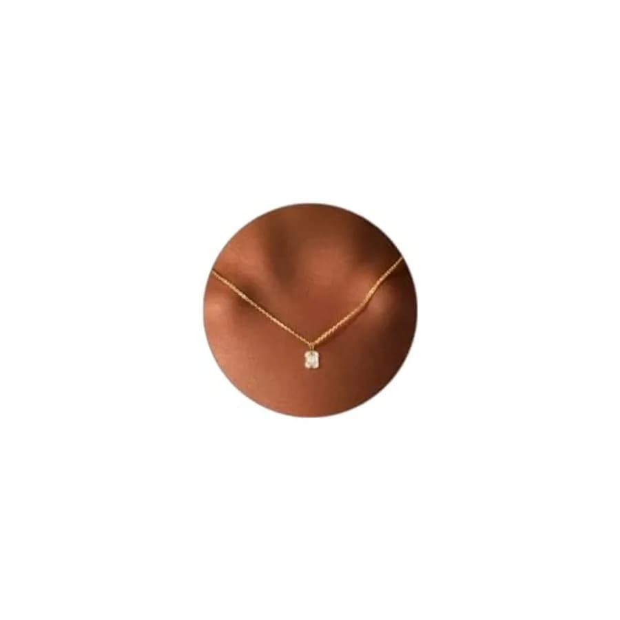 Collana con Ciondolo Diamante Luxval per Donne, Delicata Collana Girocollo Placcata Oro 18k, Gioielli Semplici in Oro, Regalo per Donne e Ragazze