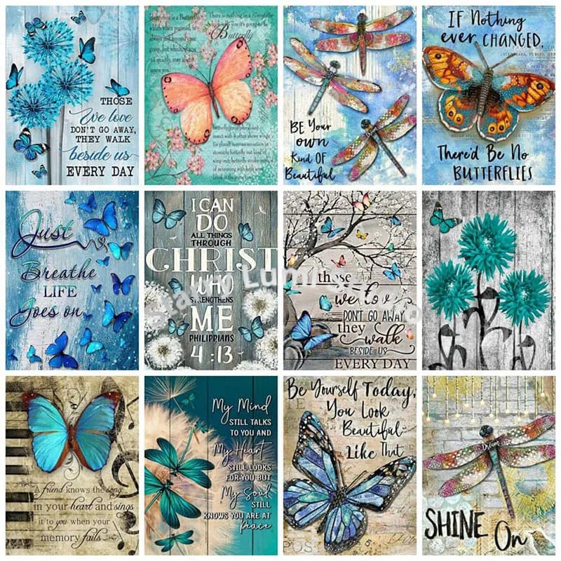 Nabi 5D Diamond Painting Farfalla Animale Quadrato Completo Rotondo Fai da Te Mosaico Ricamo Paesaggio Decorazioni Casa