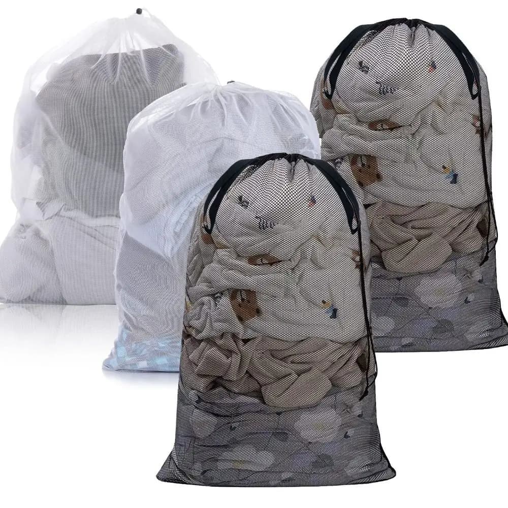 Large size creative storage laundry net bag Useful large network organizer with Sacco Drawst for washing the linen Bag for clothes