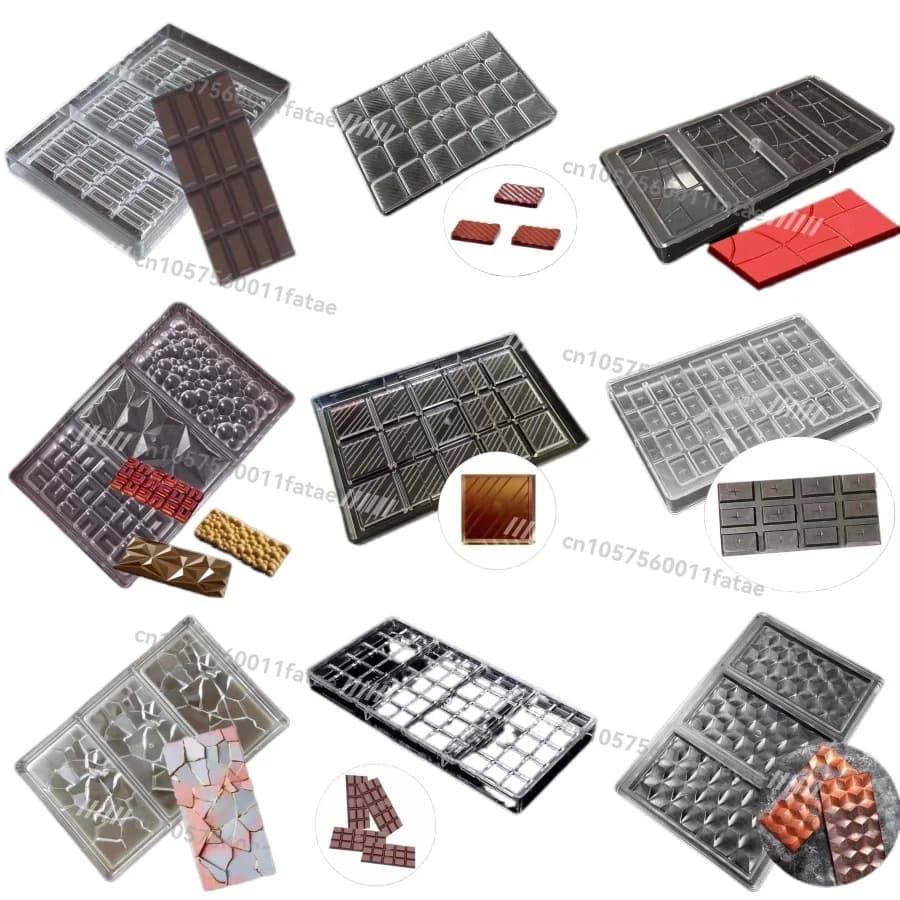 Stampo per cioccolato Materiale Stampo per cioccolato rettangolare in plastica dura trasparente per frutta secca