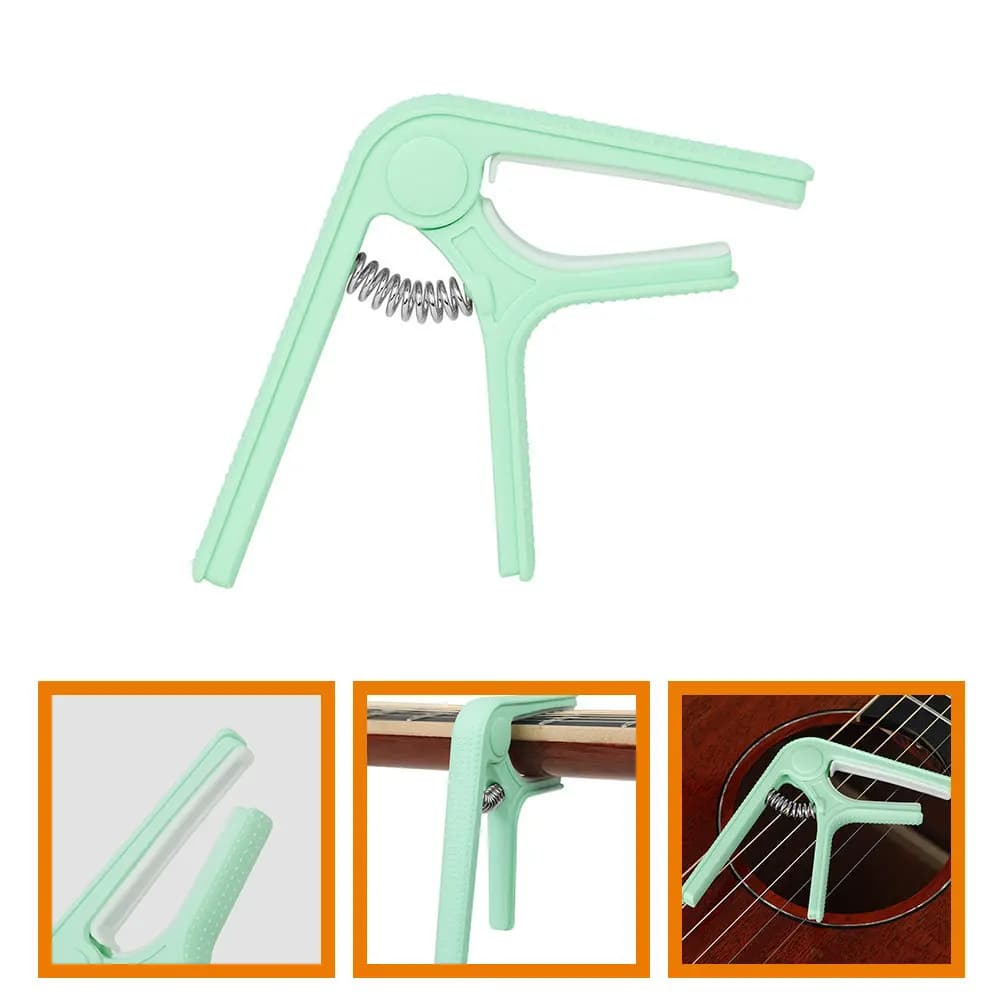 Capotasto per Chitarra in Plastica e Silicone, Design Robusto Antiscivolo, Facile da Usare, Adatto per Chitarra Acustica, Classica, Elettrica e Ukulele