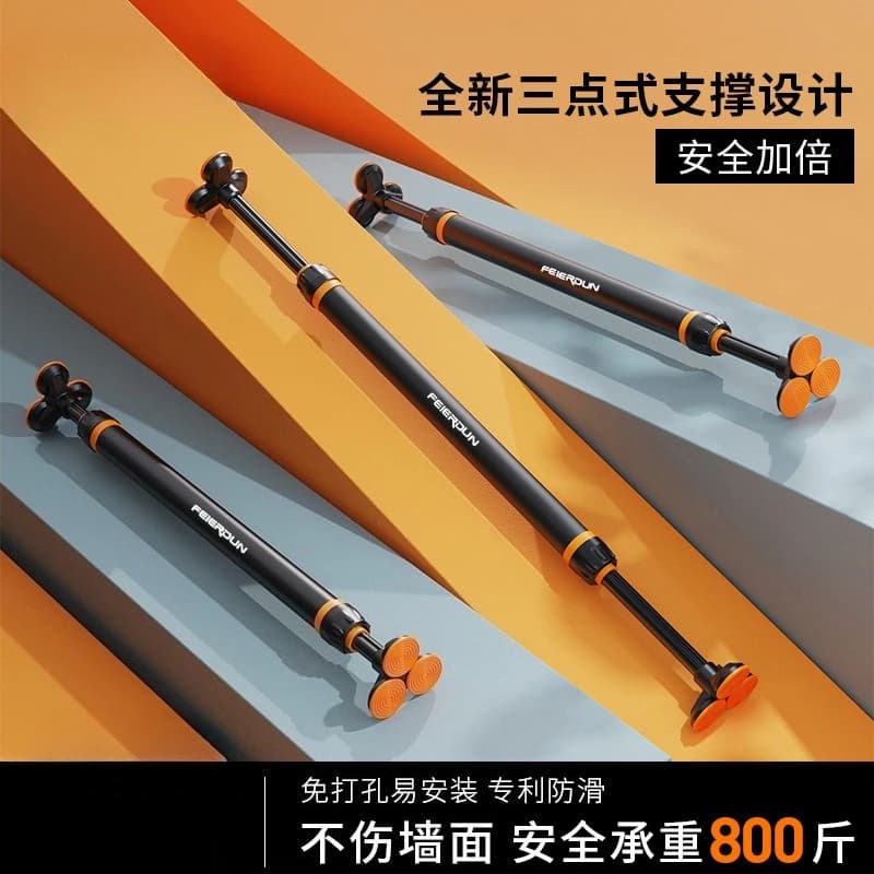 Sports wall harness for pull-up door for fitness equipment without drilling for domestic interior with horizontal bar