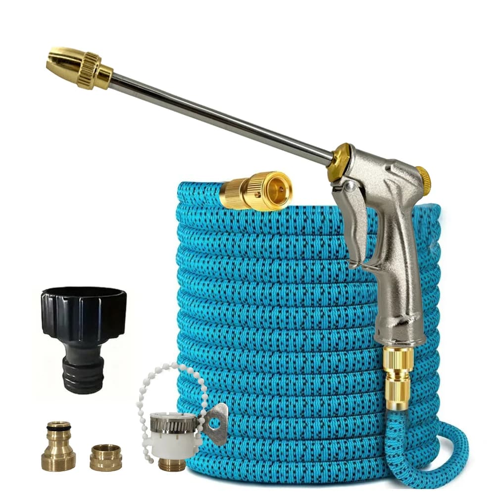 Nuovo Tubo Magico Espandibile ad Alta Pressione per Lavaggio Auto con Set Pistola Spray in Metallo, Strumento per Irrigazione Esterna e Giardino