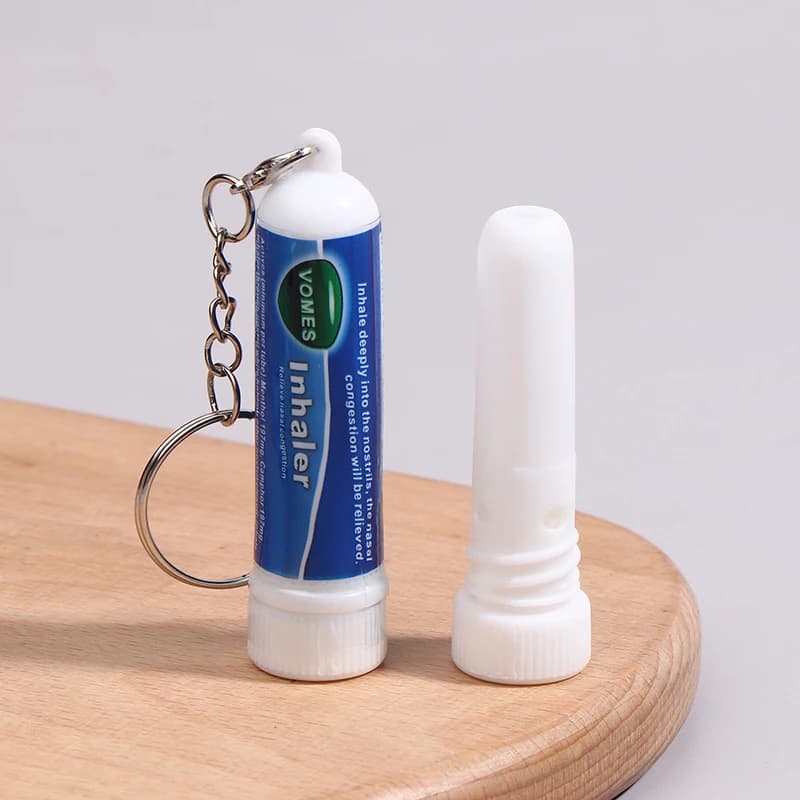 5Pcs Nasal Stick Keychain Boosts Focus Inhaler Tubes Cooling Essential Oil Nasal Inhaler Aromatherapy Energy Bar