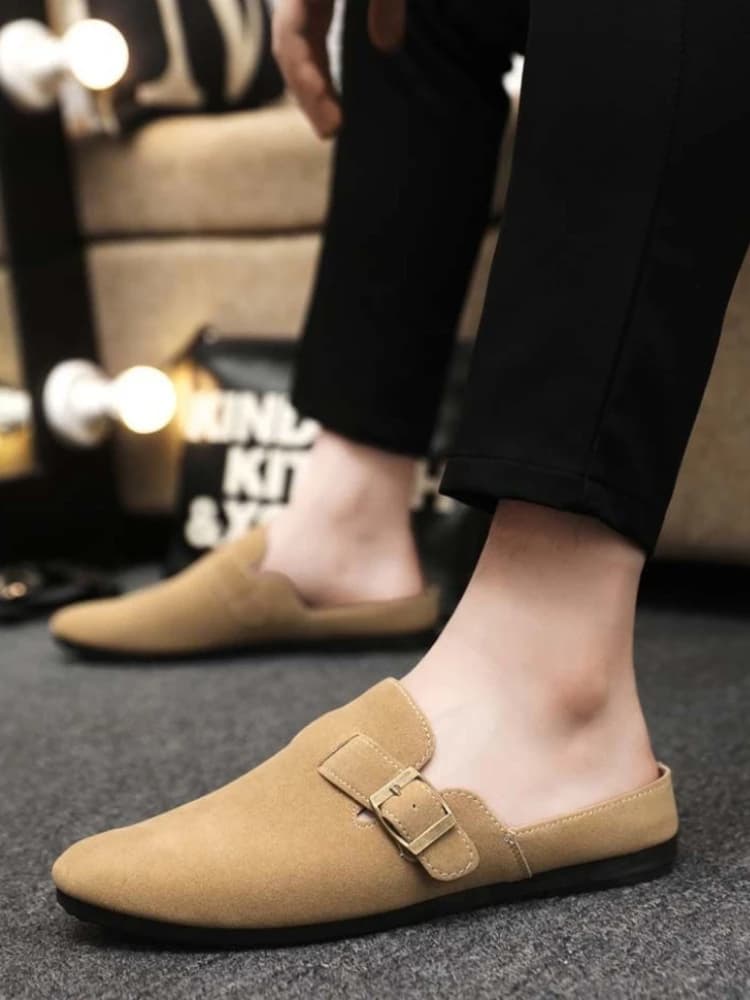 Men's Moccasins Springs Breathable With Flat Toe, Korean Fashion Style, Slip-On For Outfit Casual