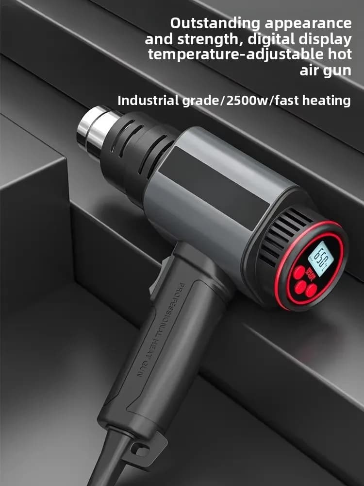 Pistola termica digitale | Pistola ad aria calda portatile compatta industriale da 2000 W per avvolgimento in vinile e pellicola termoretraibile