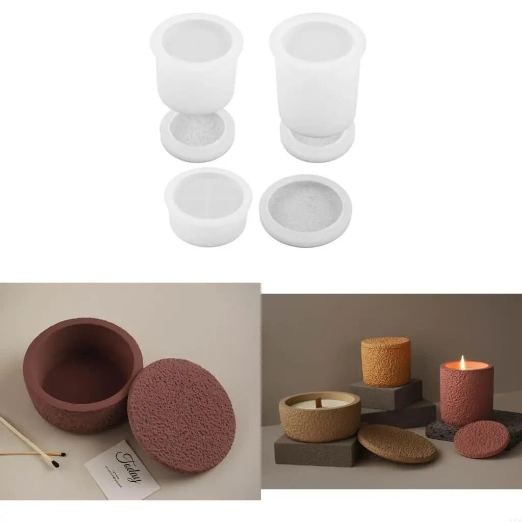 L43A Jar Resin Mold with Lid Decors Storage Jar Epoxy Casting Mold Reusable Jar Mold