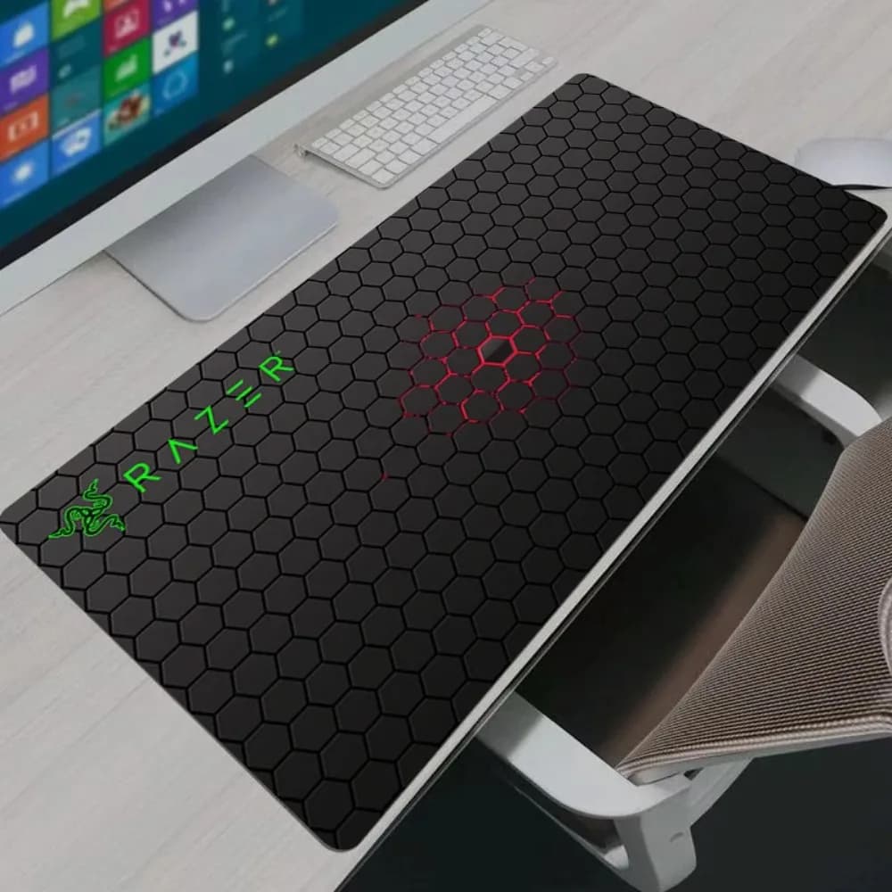 Tappetino per Mouse Razer Hexagon, Accessori Gaming Anime, Tappeto XXL per Gamer, Tappetino per Tastiera PC, Mousepad da Ufficio, Regali
