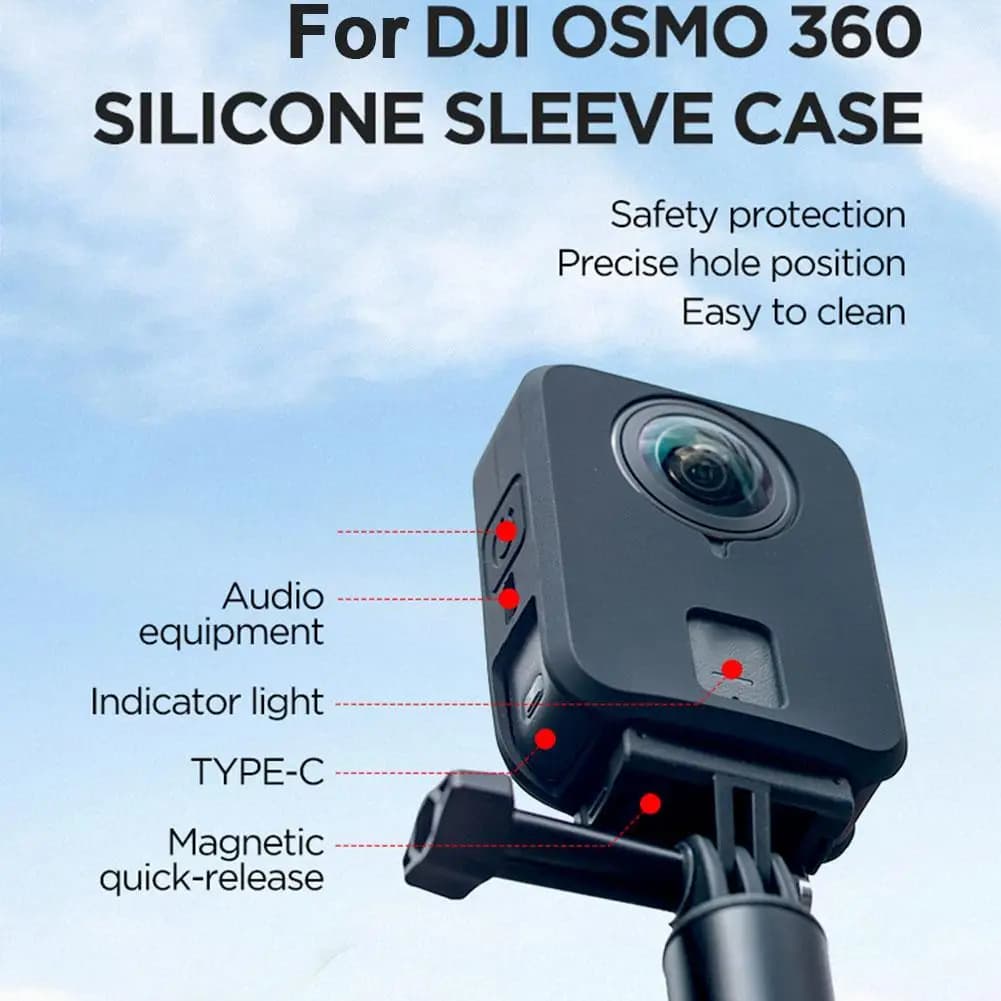 Per DJI Osmo Action 360 Fotocamera Custodia in silicone Cover protettiva per la pelle Full Body Anti-graffio Antiurto Grip Guard Shell