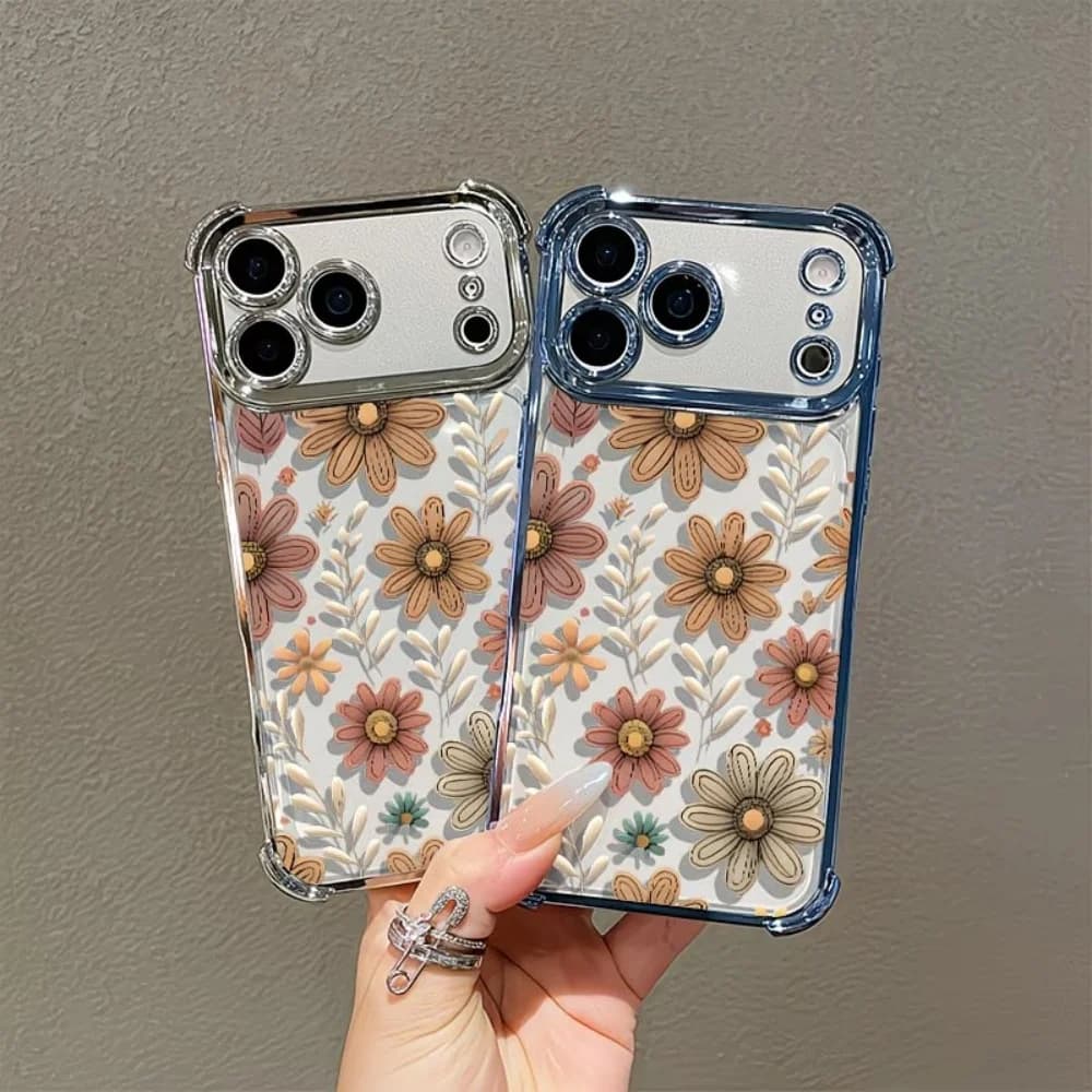 Custodia per telefono antiscivolo con bellissimo motivo floreale per iPhone 17 16 15 14 13 12 11 Pro Max Plus Air 17e 16e con angoli rinforzati