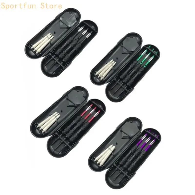 1 Set Set aghi per freccette in metallo con custodia per il trasporto Set freccette con punta in acciaio professionale