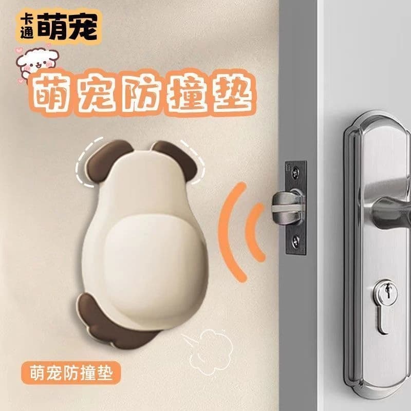 Fermaporta in gomma morbida autoadesivo Barriera per porta per animali domestici carino Anti collisione Pad 3D Cane Gatto Pinguino Panda Paraurti anticollisione