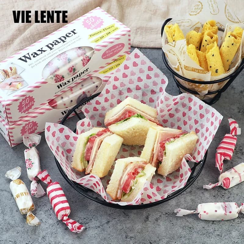 50 pcs air fryer without oil baking wax paper shells for food use wrapping for bread candies cake burger chips oil paper tools