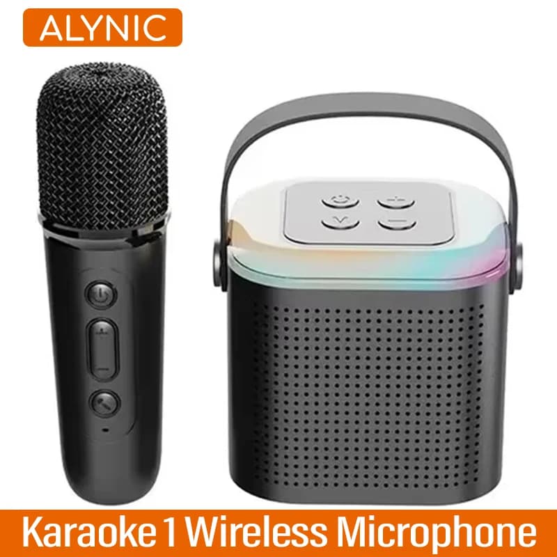 ALYNIC Microfono Macchina per Karaoke Sistema Portatile con 1 Microfoni Wireless per Casa Adulti e Bambini Altoparlante Bluetooth PA