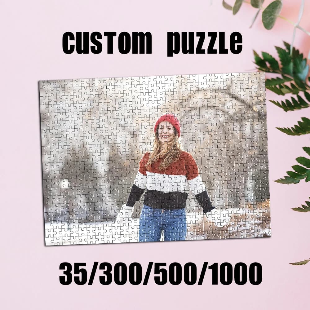 Puzzle personalizzato con foto da 35/300/500/1000 pezzi, paesaggio innevato personalizzabile, regali unici e ideali per lei, per il fidanzato, per la fidanzata