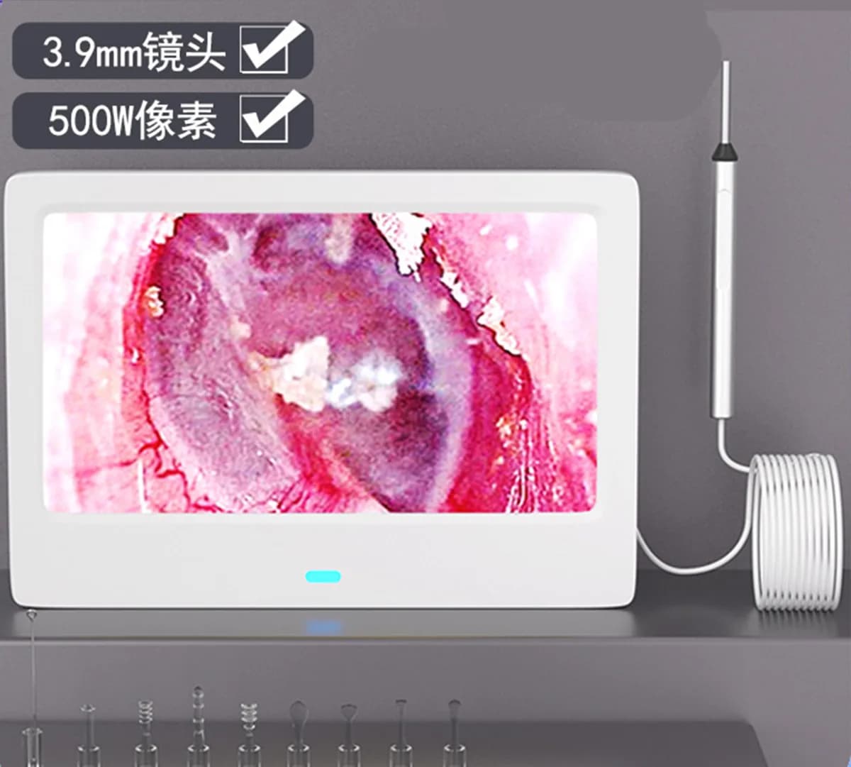 7 pollici 3.9mm 720P Earscope Cleaner Rimozione cerume Otoscopio CMOS Periscopio Earpick Endoscopio Fotocamera Ispezione Microscopio digitale