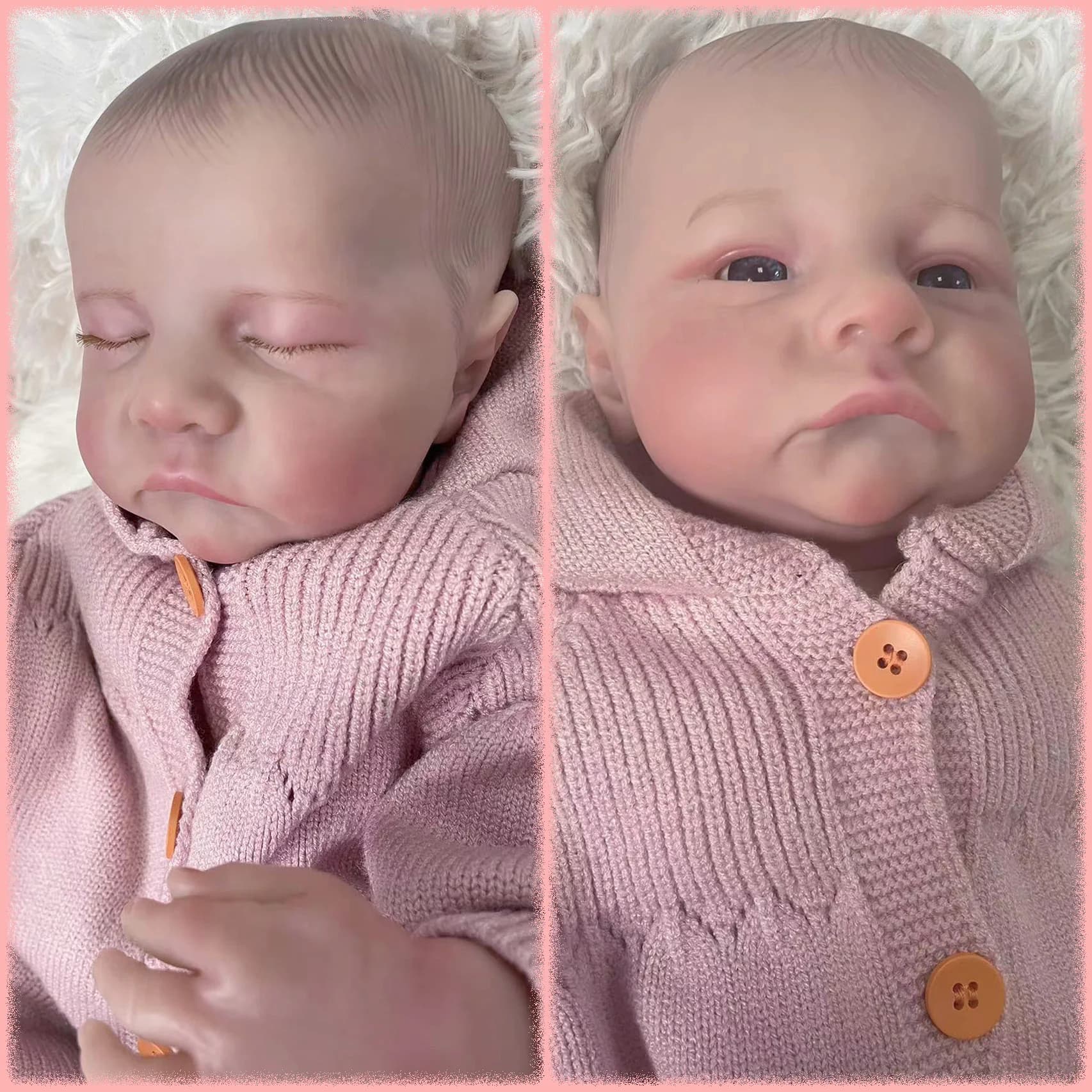 Multiple Choices Awake/Sleeping Levi 19inch Twins Newborn Reborn Baby Doll Already Painted Finished with 3D Skin Visible Veins
