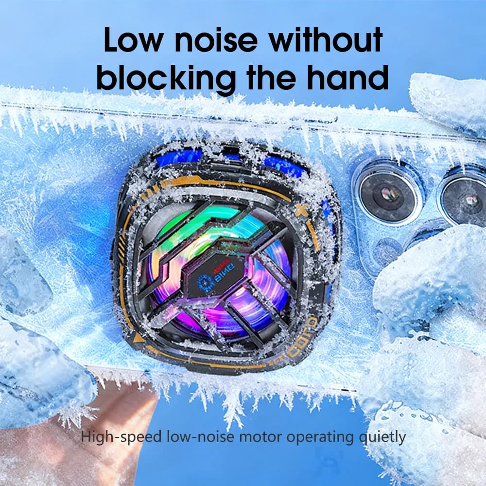2-in-1 Magnetic Cooler for Cell Phone, Semiconductor Cooling Fan with Posterior Clips for Games and Live Streaming, Compatible with iOS and Android Smartphone