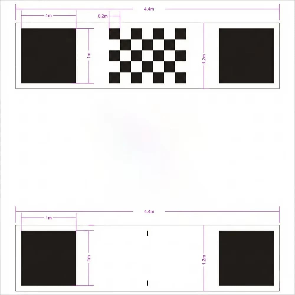 2Pcs 2D 3D Car Camera Correction Calibration Mat for 360 Panoramic Camera Surround Bird View Camera Cloth
