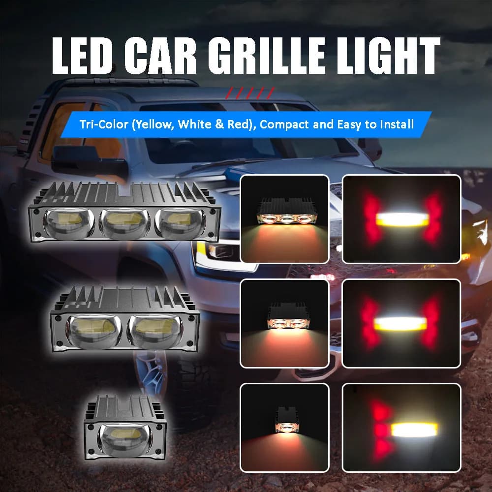 Faro a LED Paraurti Fendinebbia Lente per proiettore Luce per griglia per auto Luce da lavoro Mini luce di guida Luci ausiliarie per auto moto