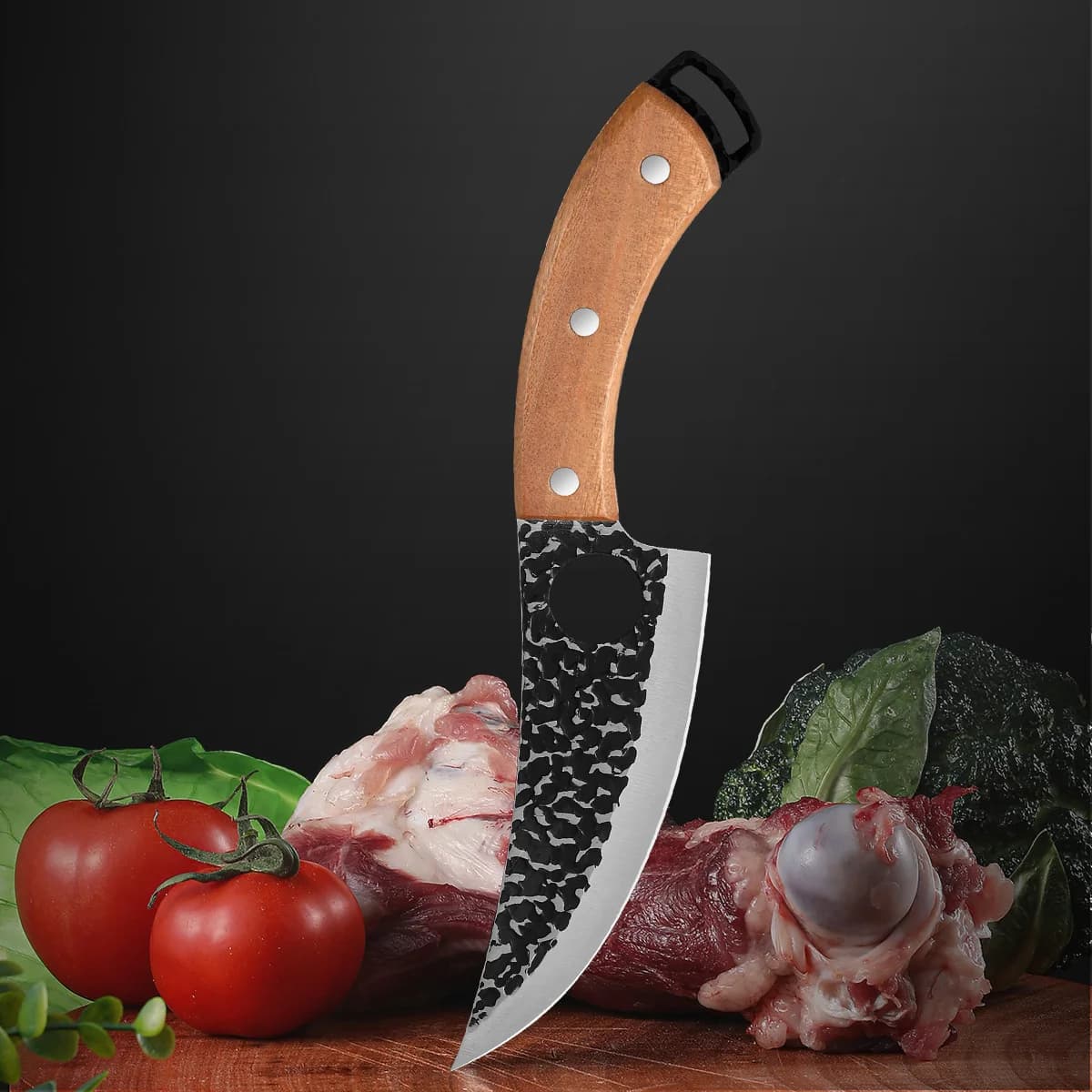 Hand-made forged kitchen knife Butcher's knife Boning knives Meat mannaia Taglierina for vegetables Professional cook knife for domestic chef