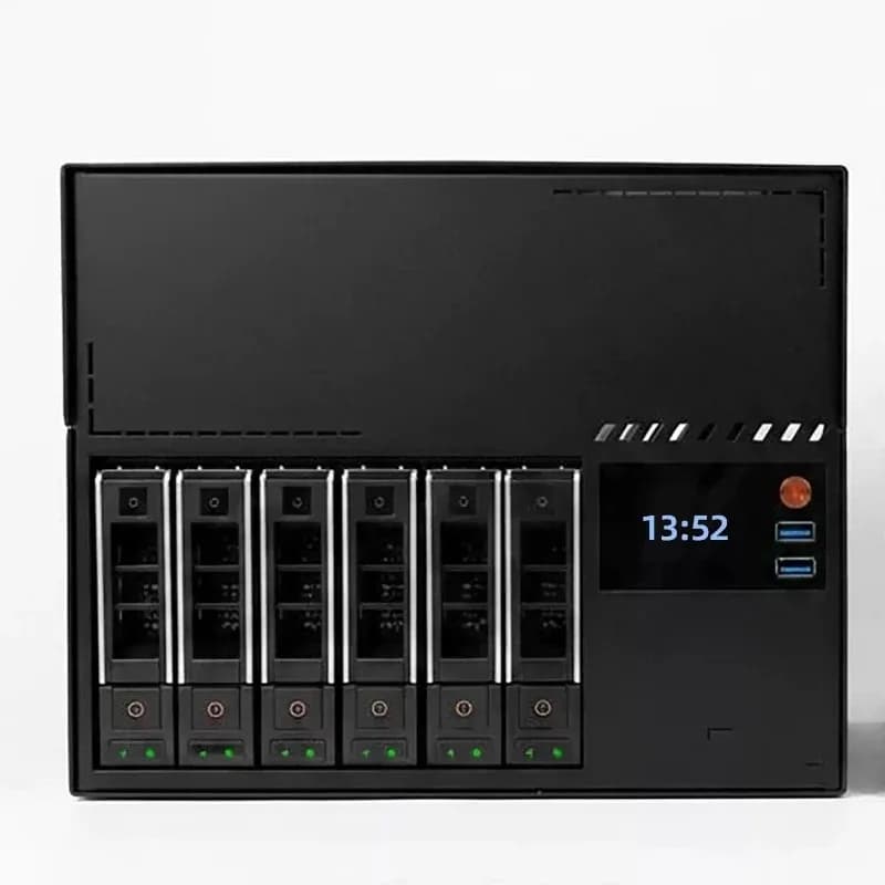 6 Disk NAS Storage Server Mini ITX Network Attached Storage with i5-8256U/N6000 CPU for Home Business