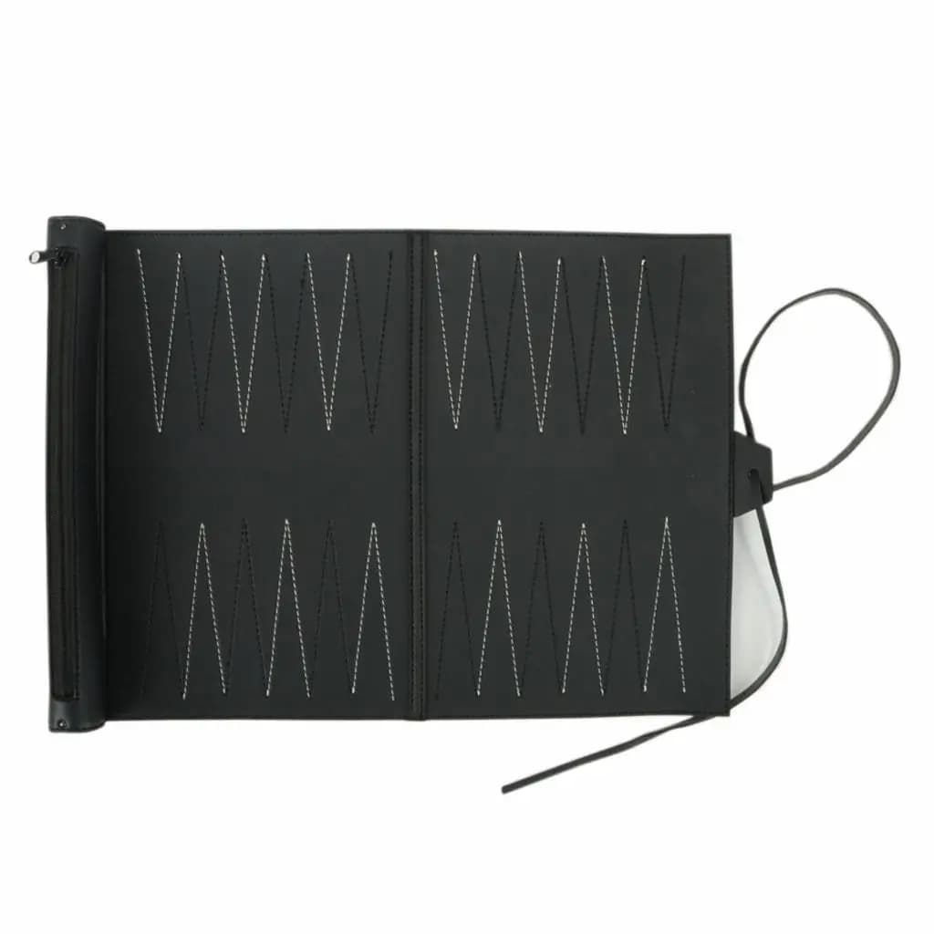 PU Leather Backgammon Board Roll-up Travel Edition for Beginners and Advanced Game Lovers
