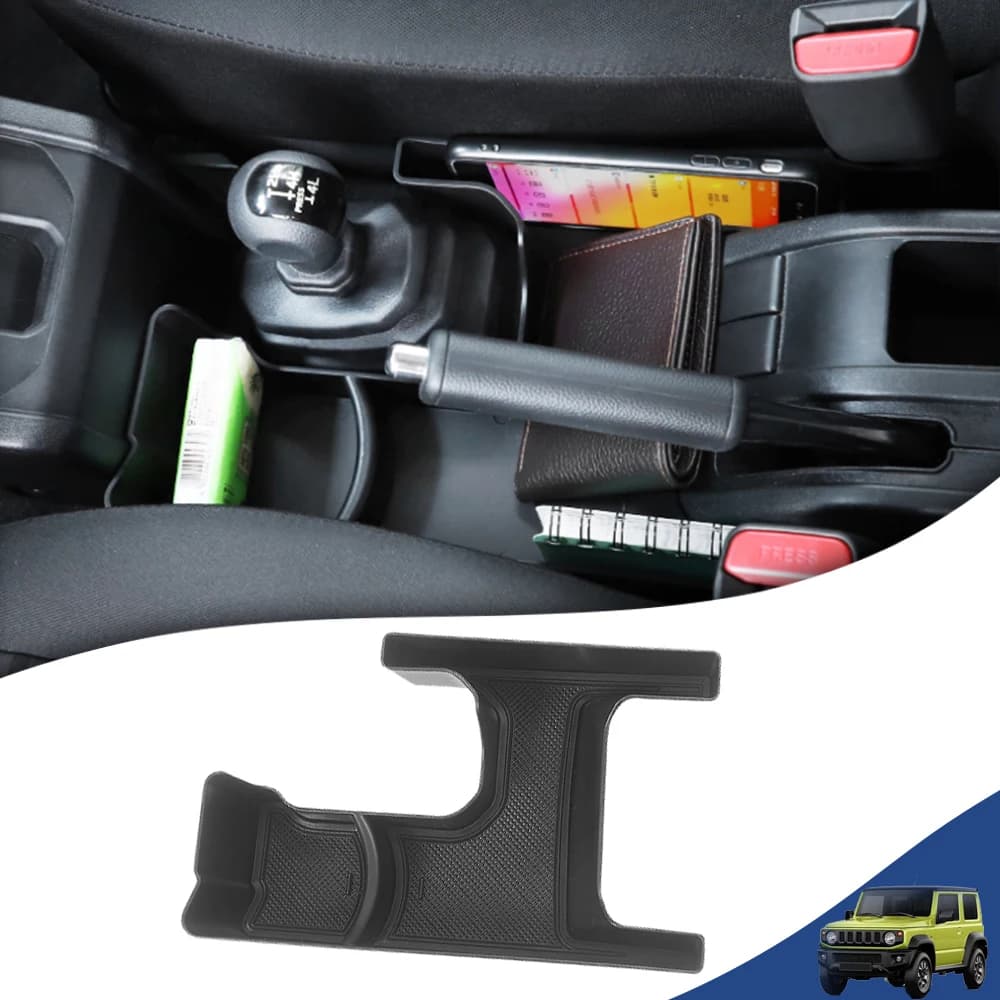Car Gear Shift Storage Box Organizer vassoio portabicchieri per Suzuki Jimny JB64 JB74 AT modello 2019-2023 stivaggio accessori per riordinare