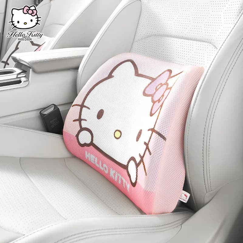 Cuscino Lombare in Gel Hello Kitty per Auto, Supporto Lombare, Protezione per la Guida, Cuscino per la Schiena, Cuscino per la Vita nel Veicolo