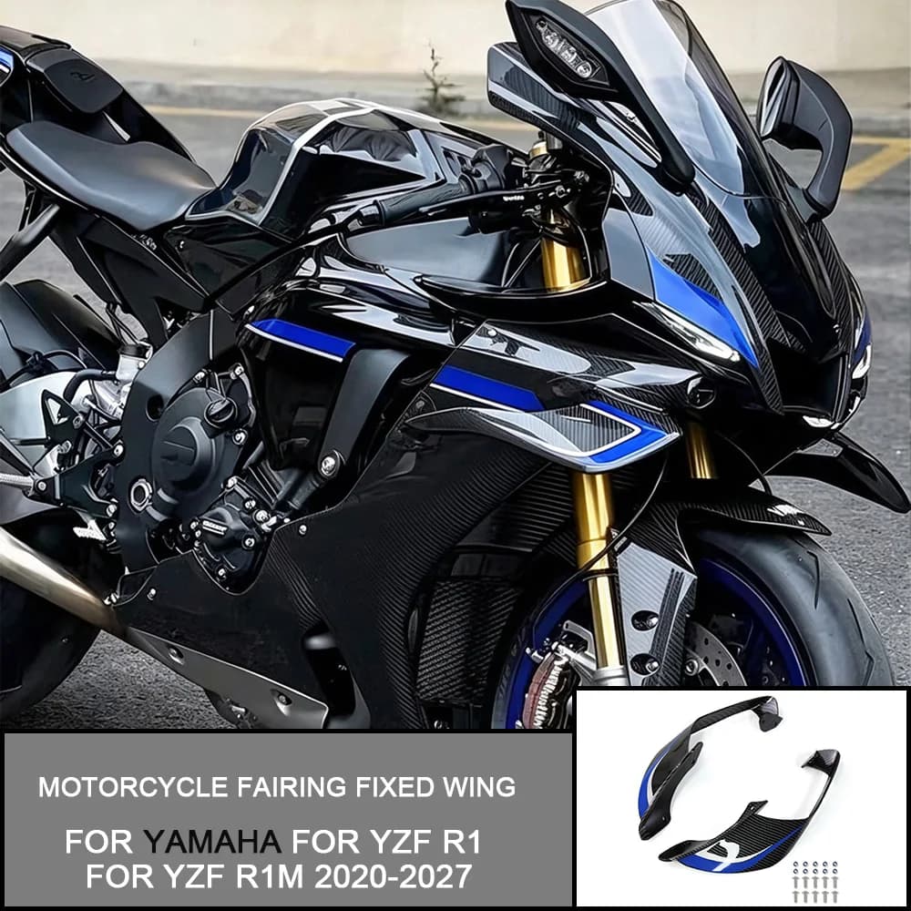 For YAMAHA For YZF-R1 For YZF R1M 2020-2027 2026 2025 Motorcycle Side Fixed Wing Spoiler Aerodynamic Spoiler Winglet Carbon ABS