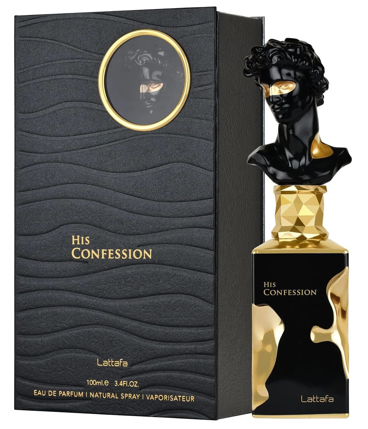 Lattafa His Confession for Men Eau De Parfum Spray, 3.4 Ounce / 100 Ml Warm Wooden Musk, with a Stable and Long-Lasting Fragrance Suitable for Office, Dating, Evening Occasions and Cooler Seasons. Elegant Woody aroma for Modern Gentlemen