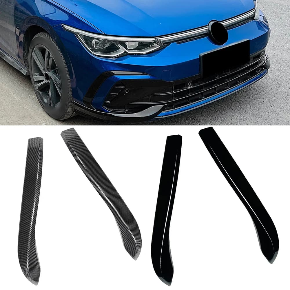 Car Front Bumper Side Splitter Spoiler Trim Car Diffuser Body Cover Guard Protector Kits For Golf 8 MK8 GTI/ R-LINE 2020-2024