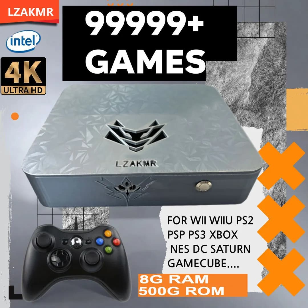 Console di Gioco Dual System AK1 Pro con 70000+ Giochi, 8GB RAM, 500GB, Sistema I5-6600 per PS2, PS3, WII, SS, NGC, Sega Saturn, Console Retro Intel