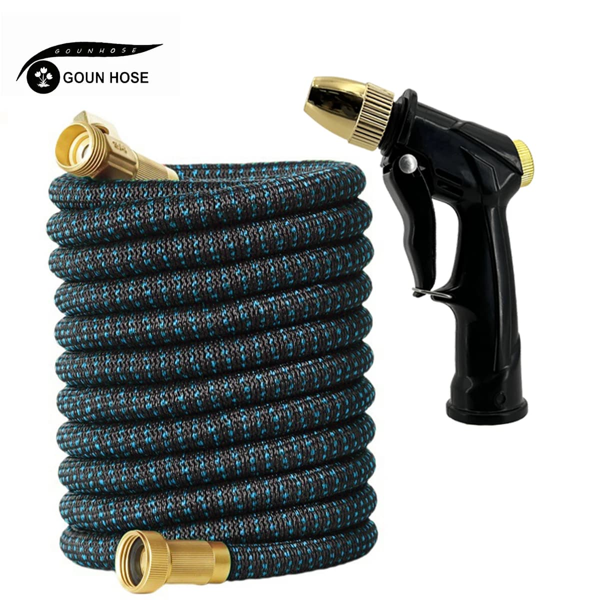 Tubo da Giardino Espandibile 25FT-125FT, Tubo Magico per Auto, Pistola ad Alta Pressione, Tubo per Irrigazione Casa e Giardino, Strumento per Irrigazione