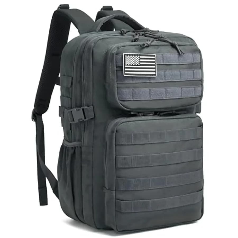 Zaino Tattico Militare per Uomo, Impermeabile, Daypack da 3 Giorni, Borsa Molle con Portabottiglie