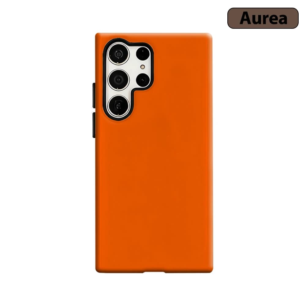 Custodia per telefono arancione-rossa per Samsung Galaxy S25 Ultra S24 S23 Ultra Plus, antiurto, a doppio strato, cover posteriore robusta