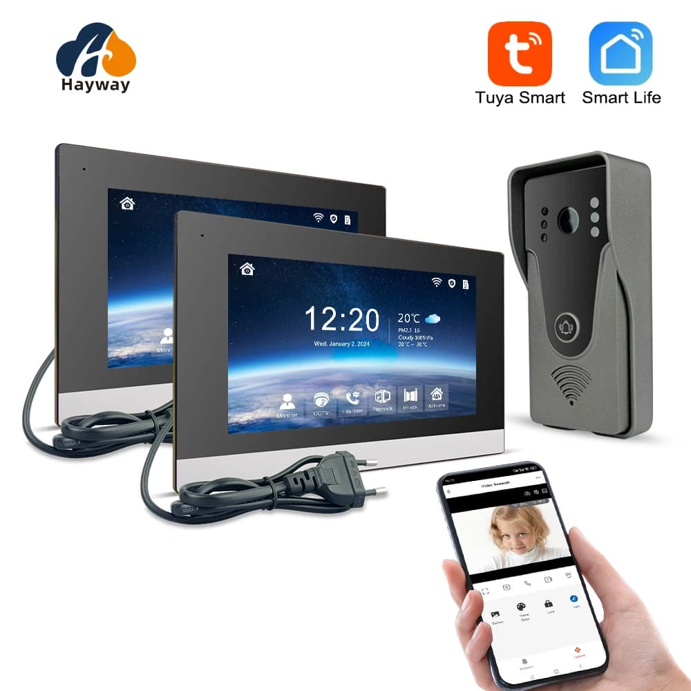 FHD 1080P Wifi 4 fili videocitofono citofono sistema Home ingresso intelligente campanello Video un pannello di chiamata e due monitor