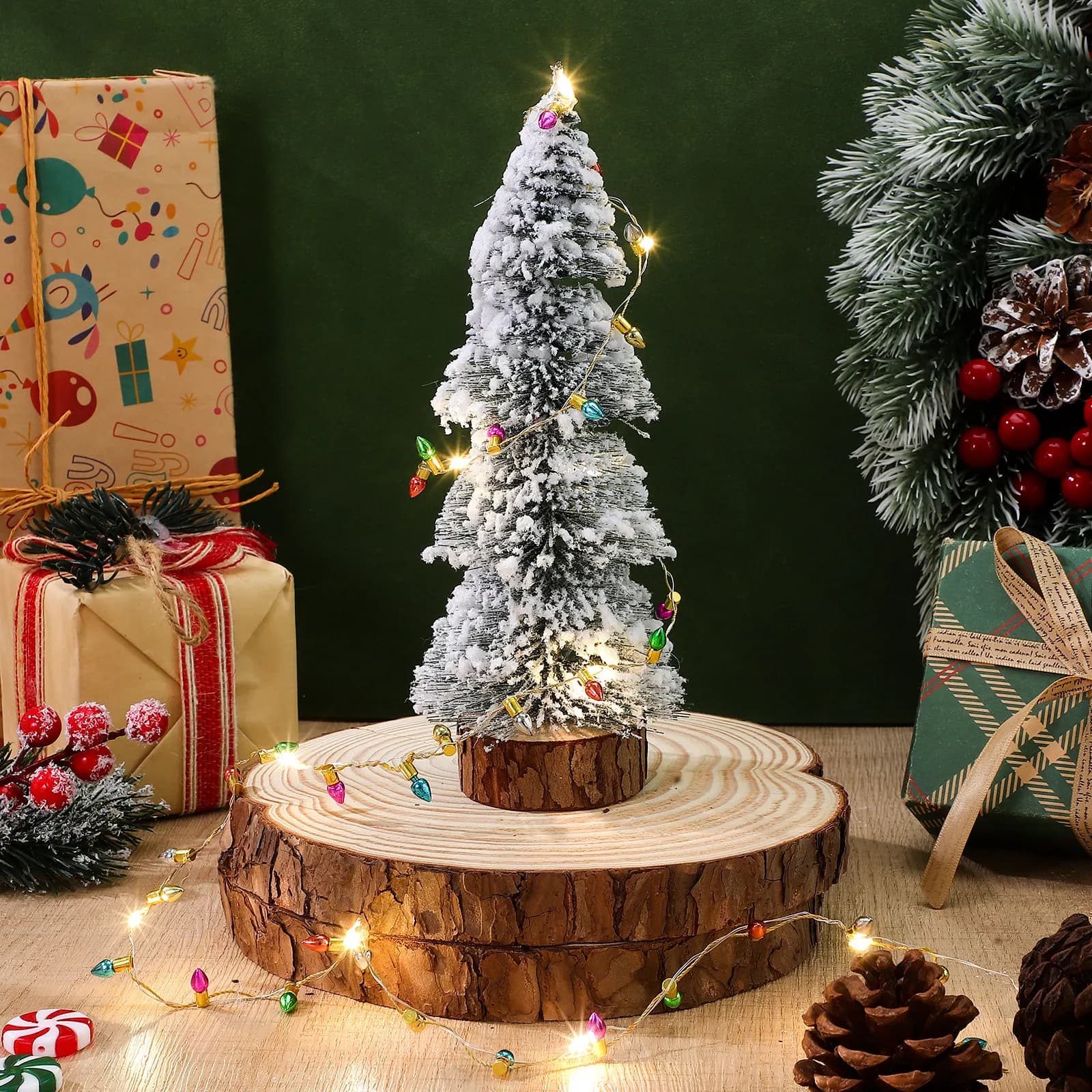 Luci a Forma di Globo in Miniatura, Decorazione Natalizia per Casa delle Bambole, Luci Festive per Gioco di Ruolo, Decorazioni per Albero di Natale