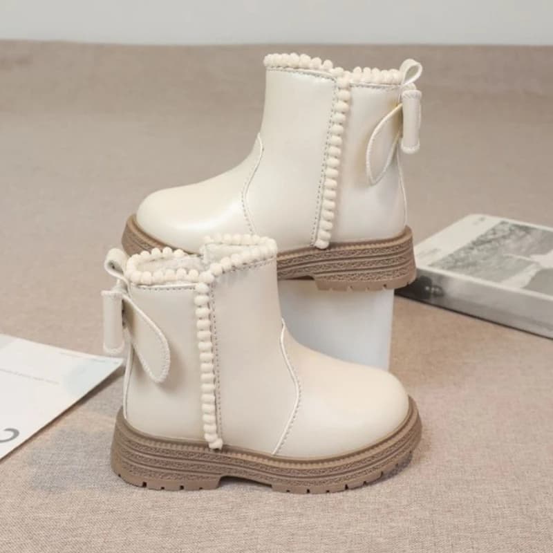 Girl's Winter Snow Boots 2026 New Style Fleece Lined Cotton Short Boots for Kids Autumn Winter Outdoor Waterproof​