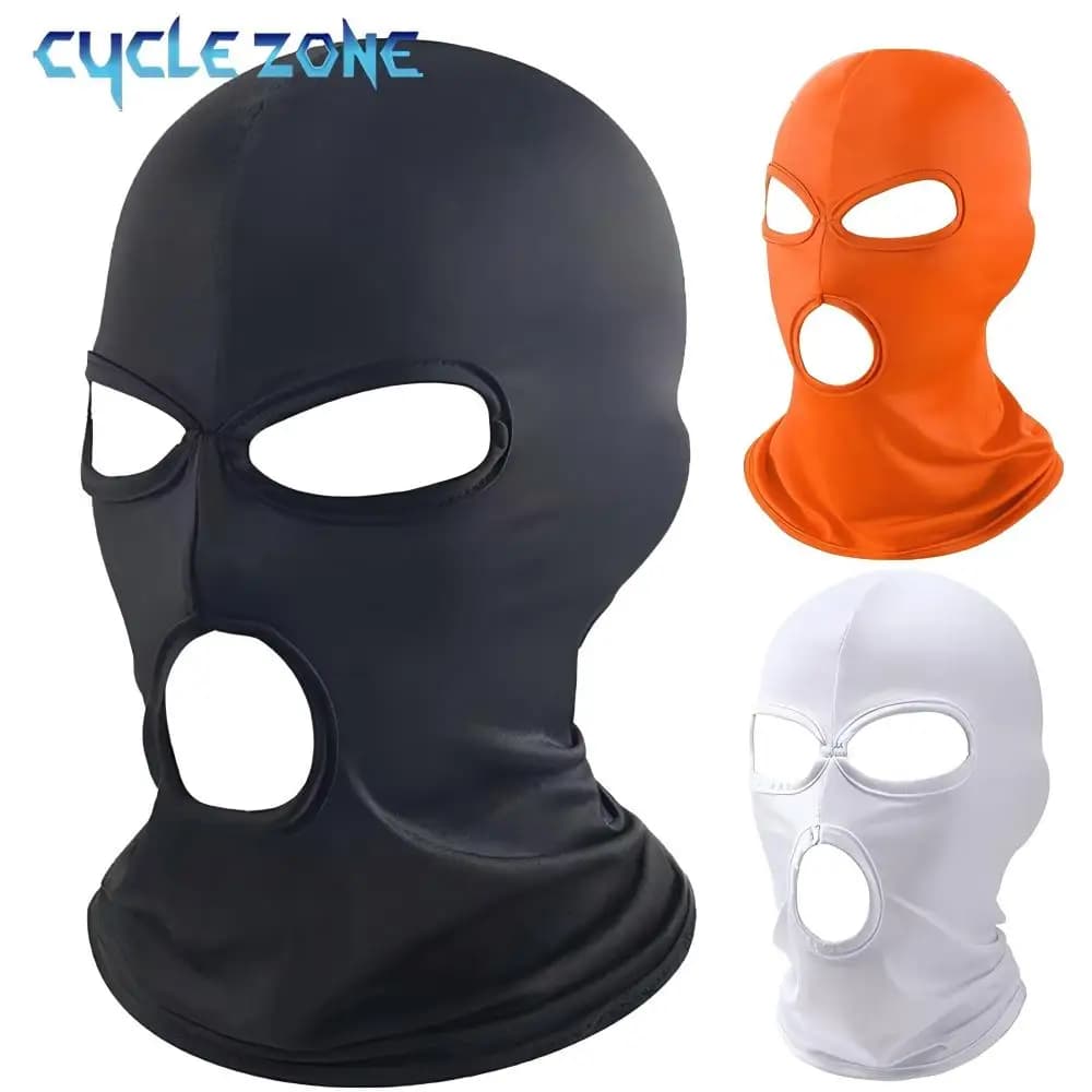 3 holes full face mask Breathable elastic mask unisex Fast drying rack MTB cycling head cover for outdoor sports face
