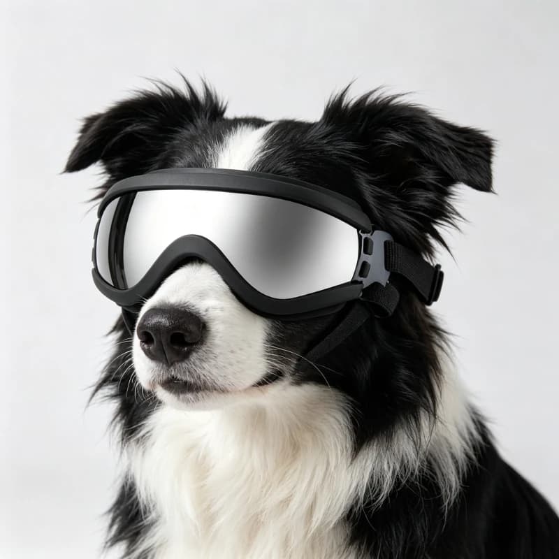 Adjustable Black Dog UV Goggles Windproof Anti-Glare Sunglasses for Medium Large Dogs Outdoor Use